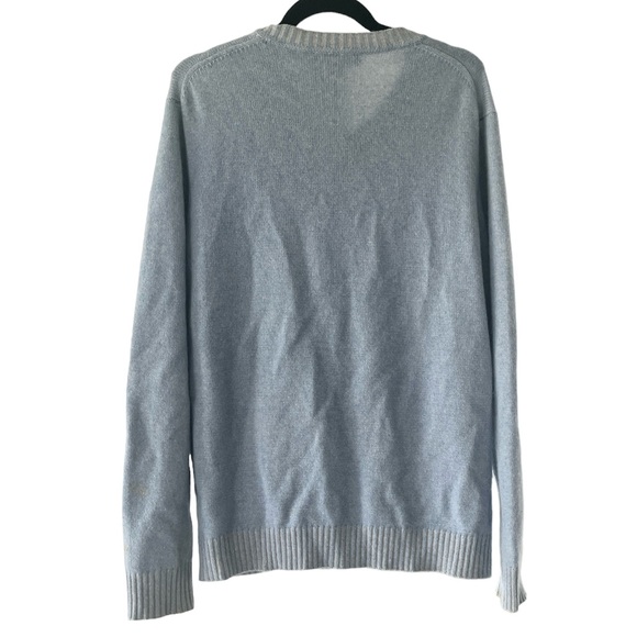 Glen Lyon Pure 100% Cashmere Vneck Blue Sweater size L - Picture 2 of 4